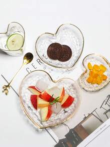 1/2 piezas Tazón de vidrio con forma de corazón de Phnom Penh, tazón para fruta, ensalada o postre japonés