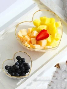 1/2 piezas Tazón de vidrio con forma de corazón de Phnom Penh, tazón para fruta, ensalada o postre japonés
