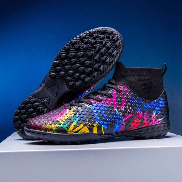 Men's Soccer Shoes High-Top Soccer Cleats Outdoor Breathable Athletic Professional Football Shoes Unisex ﻿