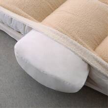 Luxurious Double-Sided Velvet Bed Rest Pillow With Ergonomic Support & Machine Washable Design - Perfect For Home, Bedroom, Living Room, And Office Use, Luxurious Teddy Bed Headboard Cover Bed Headboard Cover Bedside Backrest Cushion Upholstered Bed Head Cover Double King Size - Creamy white + ashes gray - 查看 3