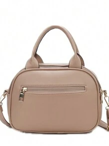 Modern Women's Handbag With Multiple Zippers For Carrying - Gris - Ver 3