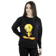 LOONEY TUNES Womens/Ladies Tweety Standing Sweatshirt (Black) - 153gsm 50% Polyester/50% Cotton - Black - View 2