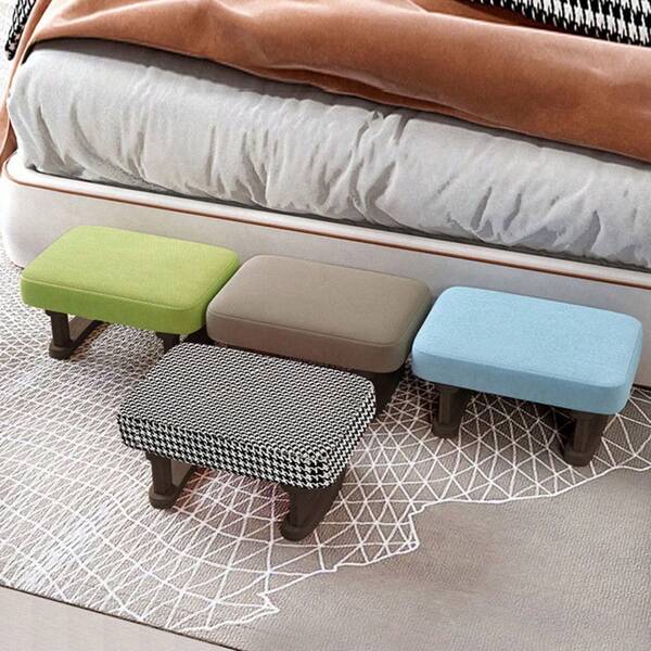 Small Wooden Footstool Footrest Pouffe Foot Stool Padded Bench