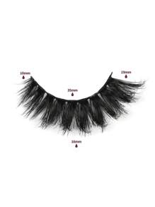 7 Pairs/Pack D Curl Thick Curly Fluffy Volume False Eyelashes Mink Lashes Cat-Eye Look Wispy 8D Volume Fake Eyelash Strips Eye Lifting Look Extension Full Eyelash Strip To Lengthen And Volumize The Outer Corner Of Your Eye For Beauty Makeup - 黑色 - 查看 5