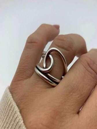 1 pieza Anillo para el pulgar de diseño asimétrico retro y sobredimensionado para mujeres - Accesorio de moda y llamativo para uso diario