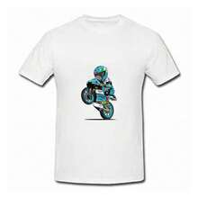 Men's T-Shirt With BIKER Print - 白色 - 查看 2