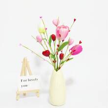 Festival Artificial Tulip Flower Heart Picks Berry Sprays Branches Stems For Vase - Multicolor - View 5