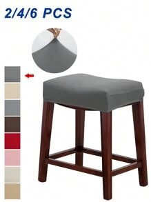 2/4/6pcs Plain Milky Silk Bar Stool Covers, Modern Minimalist Solid Color Barstool Protector Slipcovers For Kitchen, Dining Room, Bar - Multicolor - View 1
