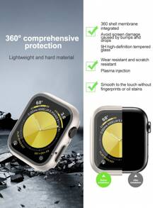 3-Piece Men's And Women's Protective Case With Tempered Film Compatible With Apple Watch Case 38mm, 40mm, 41mm, 42mm, 44mm, 45mm, 49mm 10(42mm) 10(46mm), With Screen Protection Film Fully Covering Hard Case Protection Compatible With Apple Watch Series 8 7 6 5 4 3 2 1 SE Ultra