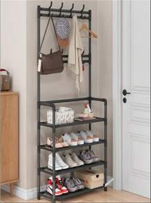 4/5 Layers New Multifunctional Storage Rack For Shoes And Hats, Simple Integrated Clothes Hanger - trắng - Xem 5