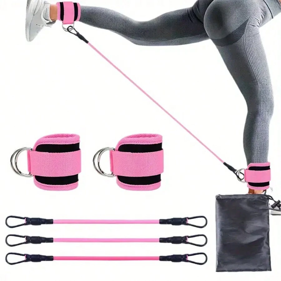 1pc Comfortable Padded Adjustable Ankle Strap With D-Ring, Resistance Band For Fitness Gym Leg & Butt Workout Accessory, Unisex Foot & Leg Support Gym Accessories, Sports, Gym, Home Workout