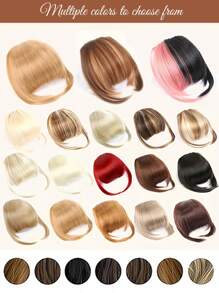 Natural Straight Synthetic Bangs High Temperature Fiber Clip-In Full Bangs With Fringe Of Hair 6 Inch Elegant Women's Clip-In Synthetic Hair Bangs With Sideburns - Perfect For Daily Use & Instant Style Upgrade Synthetic Women's Hair Short Straight Bangs Brown Black Red Wig Clip In Hairpieces For Black Heat Resistant Fiber