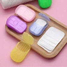 5 Boxes/100 Sheets, 10 Boxes/200 Sheets, 20 Boxes/400 Sheets, Colorful Travel Essential! Disposable Soap Sheets, Fresh And Portable, New Favorite For Hiking And Camping. Mini Soap Sheets, 5 Colors Available, Clean And Hygienic. - Multicolor - View 3