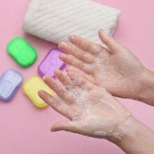 5 Boxes/100 Sheets, 10 Boxes/200 Sheets, 20 Boxes/400 Sheets, Colorful Travel Essential! Disposable Soap Sheets, Fresh And Portable, New Favorite For Hiking And Camping. Mini Soap Sheets, 5 Colors Available, Clean And Hygienic. - Multicolor - View 4