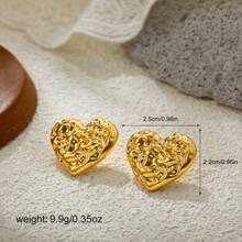 1 Paar Oversized Herz-Design Ohrringe aus Zinklegierung, lange spiralförmige Valentinstags-Geschenk-Ohrringe für Frauen