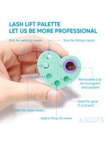 Libeauty New Heart Shape Reusable 1 Pair Lash Lift Lotion Palette Set Eyelash Lift Patches And Tray Lash Tool Supplies Lash Lift Tool, Eyelash Perm And Brow Lamination Silicone Palette Tools, 6 Function Container, Easy To Clean