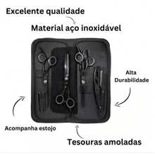 Kit Of 3 Professional Razor Thinning Scissors For Hairdressers/Barbers - 銀色 - 查看 2