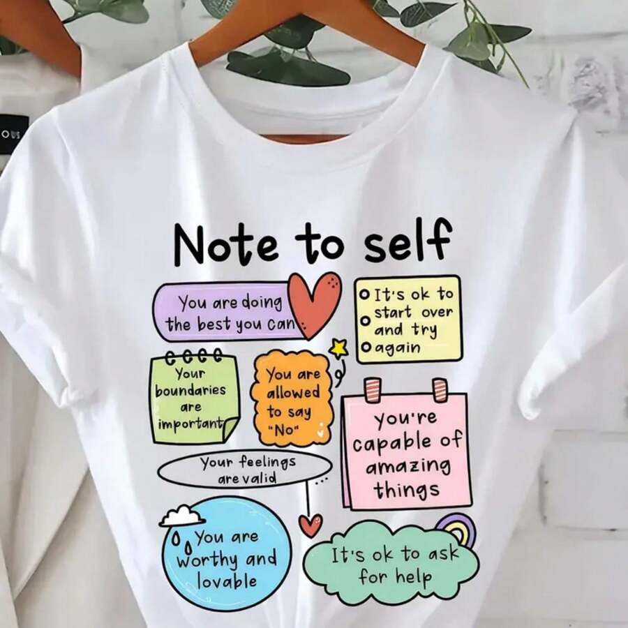 You Are Doing Great Inspirational Quote T-Shirt - Casual Crew Neck, Short Sleeve Top For Women, Breathable Polyester Blend, Machine Washable - trắng - Xem 1