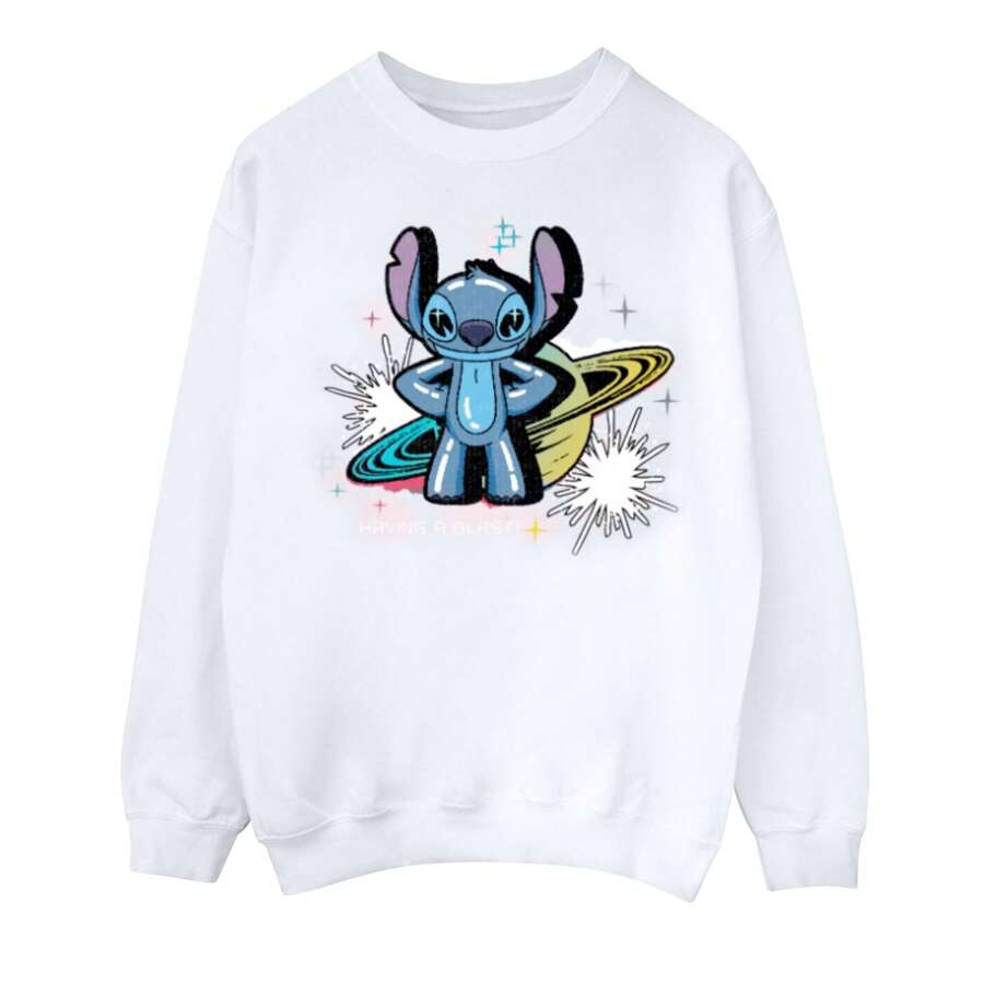 Womens/Ladies Lilo & Stitch Techno Stitch Sweatshirt (White) - 153gsm 50% Polyester/50% Cotton - White - View 1