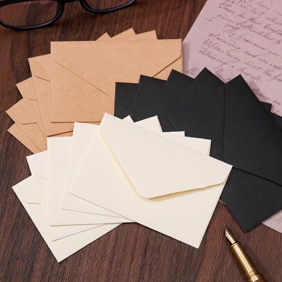 20 piezas Sobres mini de kraft marrón Sobres de kraft para tarjetas de regalo y tarjetas de visita, 3 colores clásicos, 4 x 2.8 pulgadas