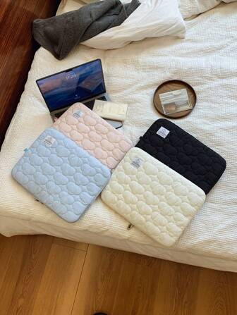 1pc Cute Cloud Embroidered Laptop Sleeve Bag, Lightweight Laptop Carrying Pouch, 11/13/14/15/15.6 Inch, Korean INS Style, Ideal For Students/Office Workers, New Year Gift