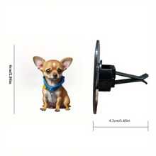 1pc Acrylic Car Vent Clip Air Fresheners Cute Chihuahua Shaped Air Vent Freshener - Decorative Acrylic Aromatherapy Diffuser Easy Installation Kit, Long-Lasting Fragrance, Compact Design, And Adorable Interior Accessory