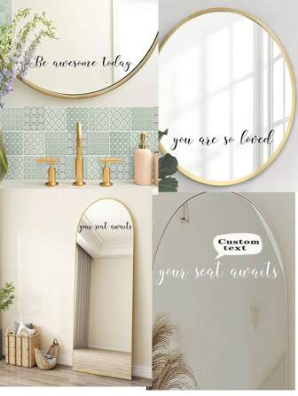 Wedding Mirror Decal Bathroom Decoration, Slogan Wall Stickers, Beauty Salon Decoration, Hair Salon Stickers, Inspirational Quotes Mirror Decal Wedding Seat Map Decal Stickers Party Entrance Decoration, Valentine's Day, Valentine's Day Decor Gifts Birthday Graduation