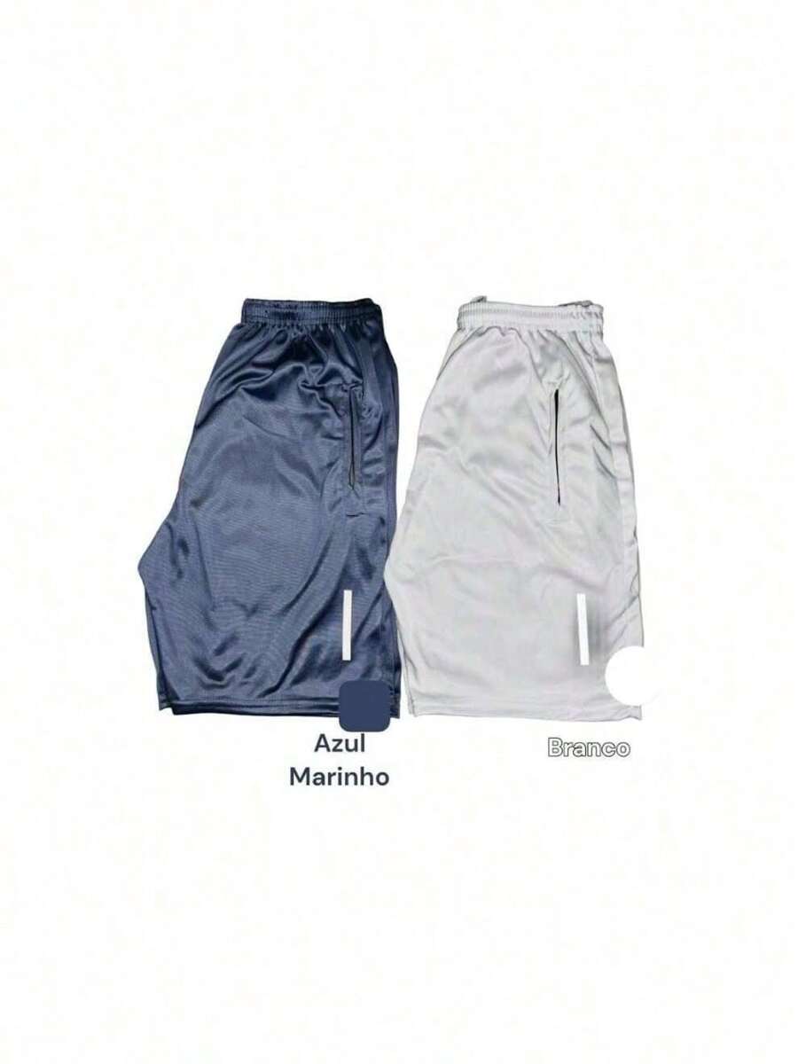 Kit 2 Dry Fit Bermuda Shorts Sports Training With Zipper Pocket! Resale - 杏色 - 查看 1