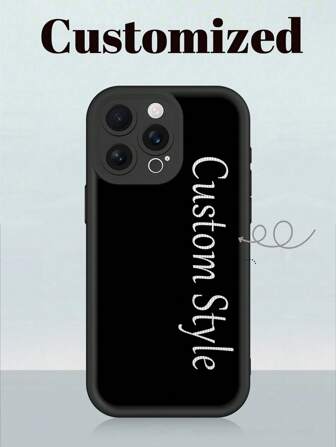 1 Funda de teléfono negra personalizada, funda de teléfono DIY con diseño de nombre personalizado, regalo de aniversario, regalo del día de San Valentín, regalo de cumpleaños, regalo de boda, regalo del Día de la Madre, regalo del Día del Padre, regalo para el mejor amigo, regalo para mamá/papá, regalo para el novio, compatible con iPhone 11/12/13/14/15 Pro Max, Galaxy/Honor/