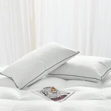 Luxury Goose Down Pillows Standard Size, Bed Pillows For Sleeping, Pillow For Back, Stomach Or Side Sleepers