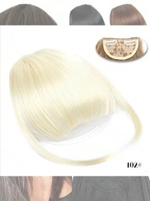 Natural Straight Synthetic Bangs High Temperature Fiber Clip-In Full Bangs With Fringe Of Hair 6 Inch Elegant Women's Clip-In Synthetic Hair Bangs With Sideburns - Perfect For Daily Use & Instant Style Upgrade Synthetic Women's Hair Short Straight Bangs Brown Black Red Wig Clip In Hairpieces For Black Heat Resistant Fiber
