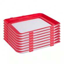 8PCS Food Preservation Tray Kitchen Fresh Food Reusable Storage Container Set - Red - View 7