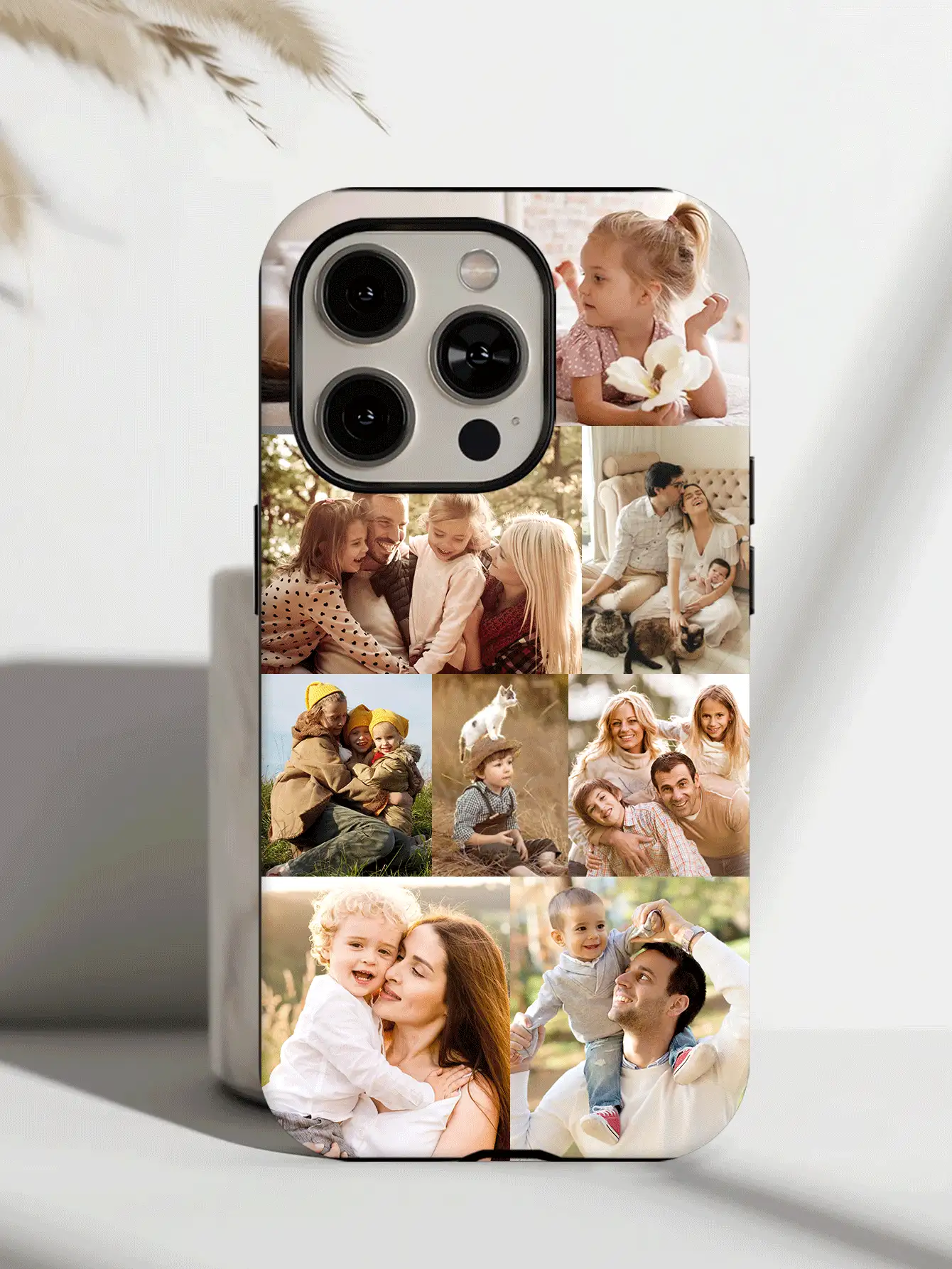 Funda personalizada para teléfono con un solo clic - Personaliza 9 fotos conmemorativas, funda de teléfono personal con fotos de familia y amigos, funda protectora para teléfono con fotos compatible con iPhone 11/12/13/14/15/16 Pro Max - Multicolor - Ver 2