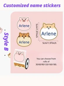 Autocollants colorés personnalisés de style dessin animé en différentes tailles : 30/60/90/120/150/180 pièces, imperméables, résistants à l'huile, résistants aux déchirures, étiquettes adorables pour la maison, le bureau, la papeterie, les tasses - Cadeaux parfaits pour le Nouvel An des enfants