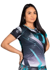 MAXFIT SPORTS Playera Deportiva Rhinomax para Mujer – Ligera, Cómoda, Transpirable y con Diseños Llamativos para Gym, Yoga y Ejercicio, Modelo PY2005 - Multicolor - Ver 2