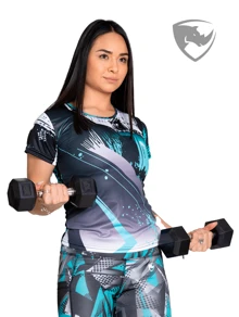MAXFIT SPORTS Playera Deportiva Rhinomax para Mujer – Ligera, Cómoda, Transpirable y con Diseños Llamativos para Gym, Yoga y Ejercicio, Modelo PY2005 - Multicolor - Ver 6