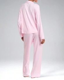 U.S. Polo Assn. Womens Pajama Sets - Long Sleeve Button Down Shirt And Pajama Pants Sleepwear Lounge Sets - 芭蕾舞女演員 - 查看 5