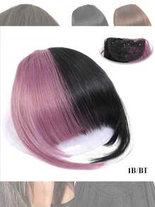 Natural Straight Synthetic Bangs High Temperature Fiber Clip-In Full Bangs With Fringe Of Hair 6 Inch Elegant Women's Clip-In Synthetic Hair Bangs With Sideburns - Perfect For Daily Use & Instant Style Upgrade Synthetic Women's Hair Short Straight Bangs Brown Black Red Wig Clip In Hairpieces For Black Heat Resistant Fiber