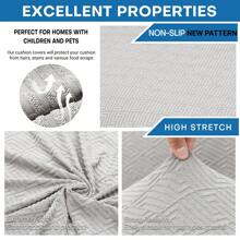 1/2/3/4 Seater Armchair Cover Super Elastic Chair Cover Living Room Pet Dog Universal Non-Slip Chair Cover Armchair Furniture Protection Cover - 銀色 - 查看 2