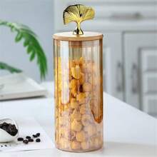 1 pieza/3 piezas Tarro de vidrio, tarro de almacenamiento, tarro de té, tarro de especias, tarro de azúcar, apto para almacenar condimentos, azúcar, granos de café, leche, avena, hojas de té, aplicable para cafetería, hogar, restaurante, fiesta, celebración, oficina, decoración del hogar, decoración de oficina, regalo de Año Nuevo, regalo para amigos, regalo para familiares