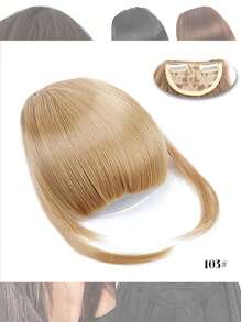 Natural Straight Synthetic Bangs High Temperature Fiber Clip-In Full Bangs With Fringe Of Hair 6 Inch Elegant Women's Clip-In Synthetic Hair Bangs With Sideburns - Perfect For Daily Use & Instant Style Upgrade Synthetic Women's Hair Short Straight Bangs Brown Black Red Wig Clip In Hairpieces For Black Heat Resistant Fiber