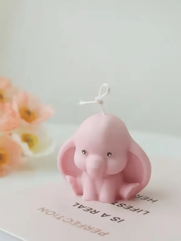用于香薰蜡烛和石膏工艺品的 DIY 3D 大象硅胶模具 - 手工家居装饰