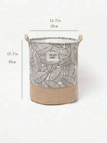1 pieza Cesto de ropa con estampado de hojas, cesto de lavandería, cesta organizadora de baño, cesta, cesta de almacenamiento, cesto de ropa plegable