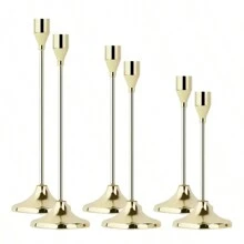 Juego de candelabros de metal: Candelabros de metal elegantes para mesa, lacados, con tema romántico, adecuados para festivales, Pascua, centros de mesa de bodas, eventos, fiestas, cumpleaños y decoración del hogar (velas no incluidas) - Regalo para graduación