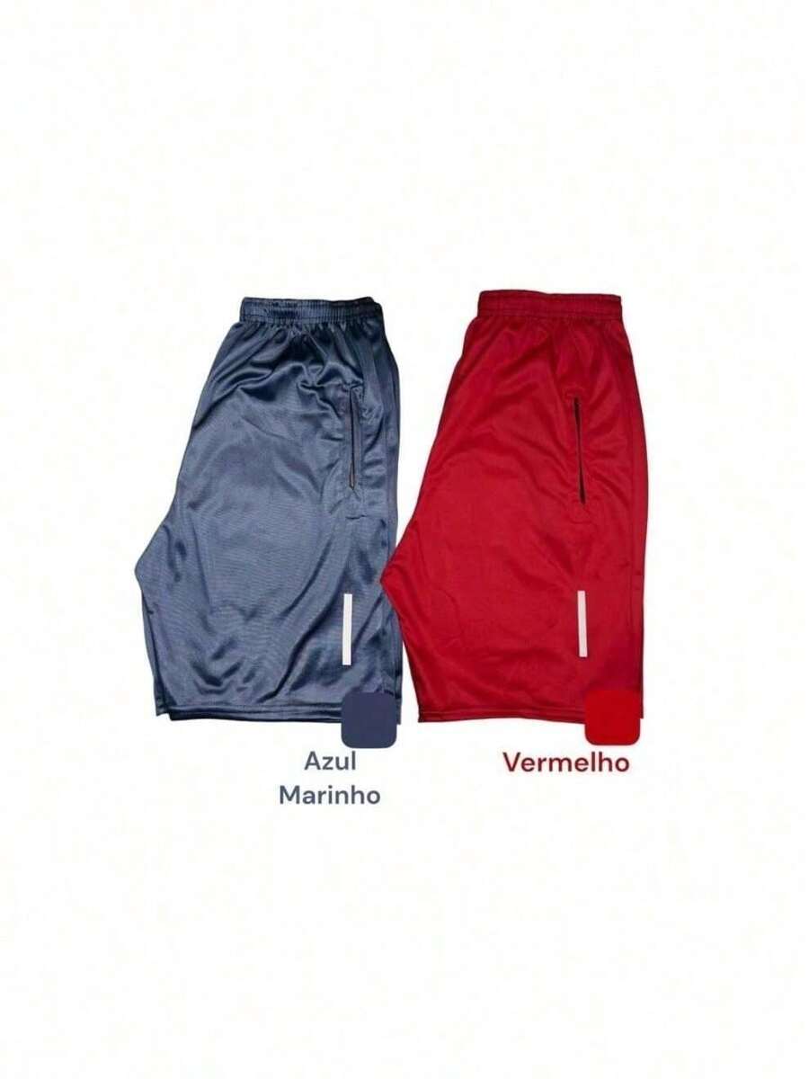 Kit 2 Shorts Bermuda Dry Fit Esportiva Treino Com Ziper no Bolso ! Cor variaodo - Bronze - Visão 1