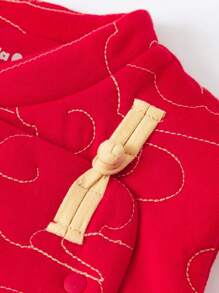 mini bala 年轻女孩绗缝背心，新年柔软透气婴儿分层穿 - 中國紅 - 查看 6