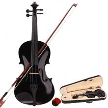 SUNROAD GV100 4/4 Acoustic Violin Case Bow Rosin Tuner String Shoulder Black
