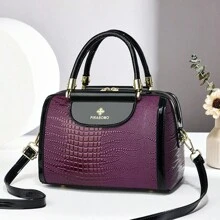 Boston Style Tote Bag, High-End Fashion Handbag With Large Capacity, Versatile Shoulder Bag, Stylish And Simple For Women, Best Mother Day Gifts Ever - Purple - View 2