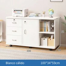 Modern Office Filing Cabinets Furniture With 3 Drawers 100cm - White - View 2