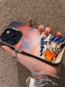 Colorful Silver Car Themed Phone Case Compatible With Iphone 16Pro Max/15Pro/14Plus/13/12/11/Xs Max/XS/XR/8/7 - Retro Aesthetic, Premium Gradient Matte Finish, No Peeling Design Waterproof Shockproof Anti-Fall Scratch Resistant - Black - View 2